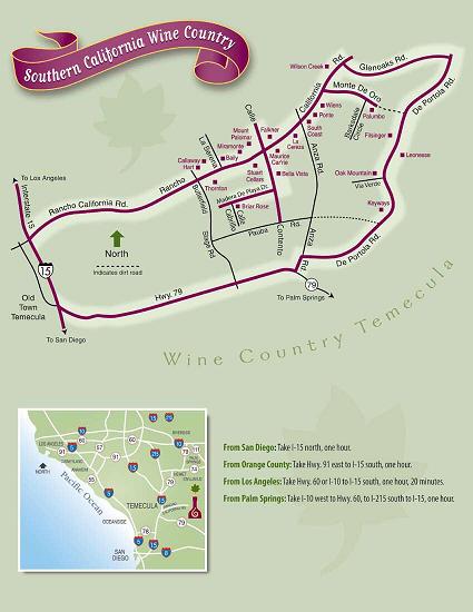 Temecula Winerie Map Click To Enlage
